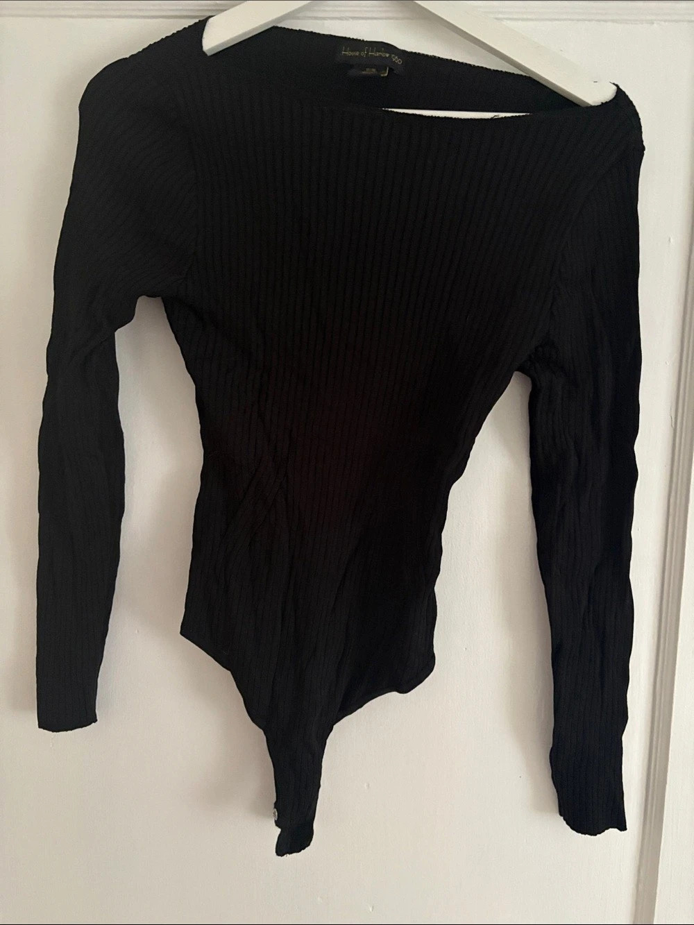 House of Harlow 1960 Ribbed Bodysuit in Black Size Medium Like New